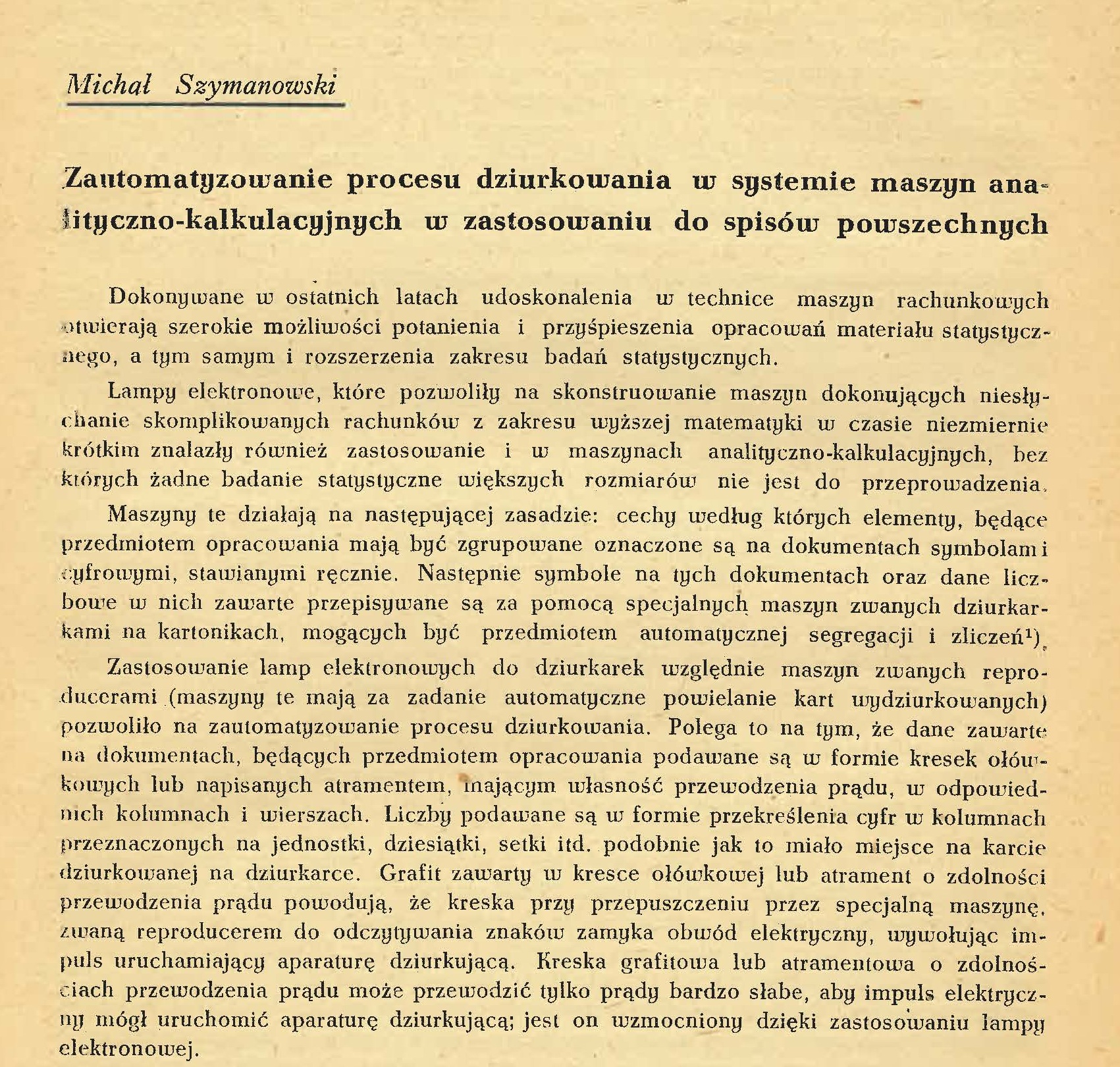 Artykuł autorstwa Michał Szymanowski 